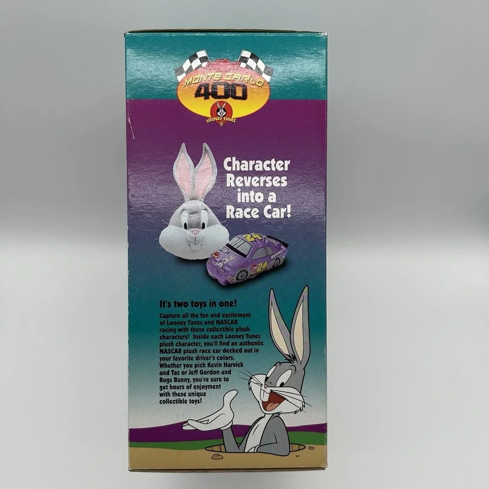 Vintage Bugs Bunny Jeff Gordon Reversible Race Car Plush NASCAR Looney Toons NIB